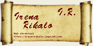 Irena Rikalo vizit kartica